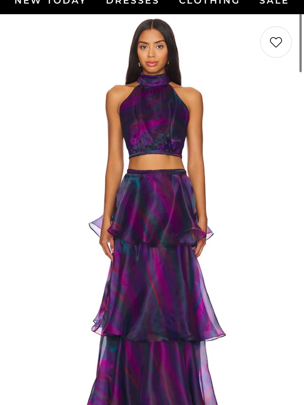 YAURA Faari Halter Maxi Dress in Iridescent Purple Print